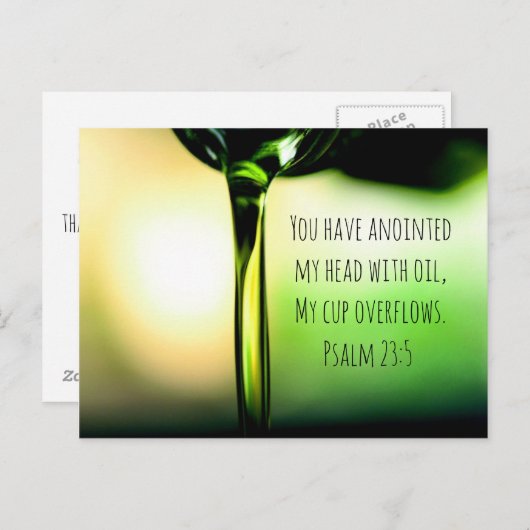 詩篇23:5 あなたは私の頭に油を注がれた ポストカード (正面/裏面)