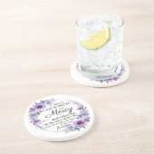 詩篇23:6聖書感動的聖句パープルフローラ コースター (側面)