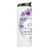 詩篇23:6聖書感動的聖句パープルフローラ タンブラー (回転左)
