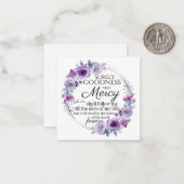 詩篇23:6聖書感動的聖句パープルフローラ ノートカード (正面/裏面インサイチュ)