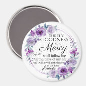 詩篇23:6聖書感動的聖句パープルフローラ マグネット (正面/裏面)
