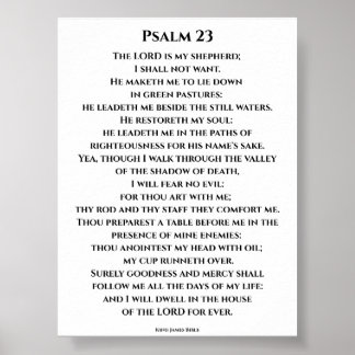 詩篇23 KJV 太字 シンゼル フォント ポスター