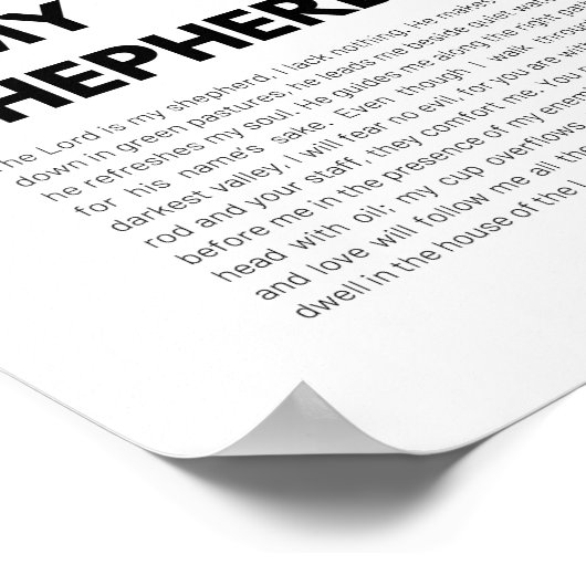 詩篇23 NKJV主はわたしの羊飼いだ ポスター (角)