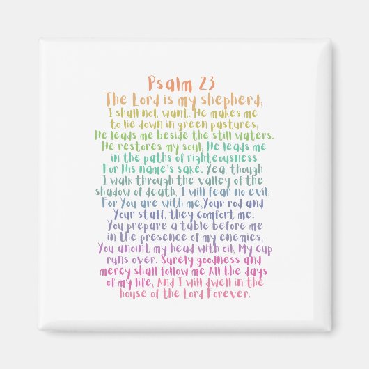 詩篇23 NKJV主はわたしの羊飼いだ マグネット (正面)