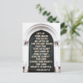 詩篇24:7-8頭を上げ、門を開け ポストカード (スタンド正面)