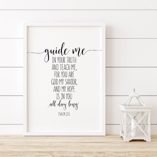 詩篇25:5、わたしをあなたの真理と私に導教えく ポスター