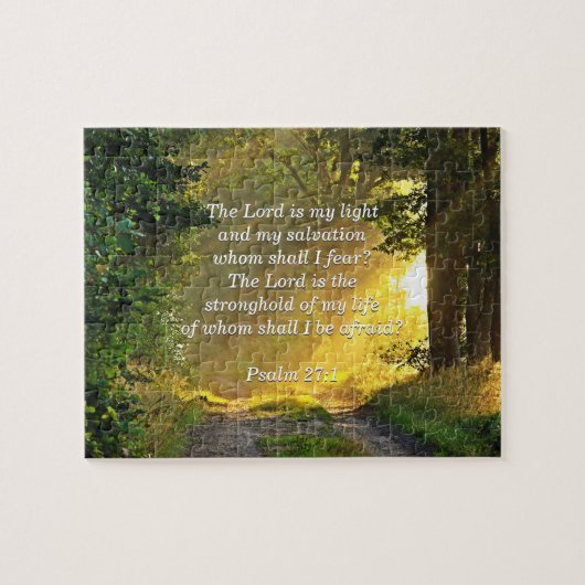 詩篇27:1からの聖書の節を慰める ジグソーパズル (横)