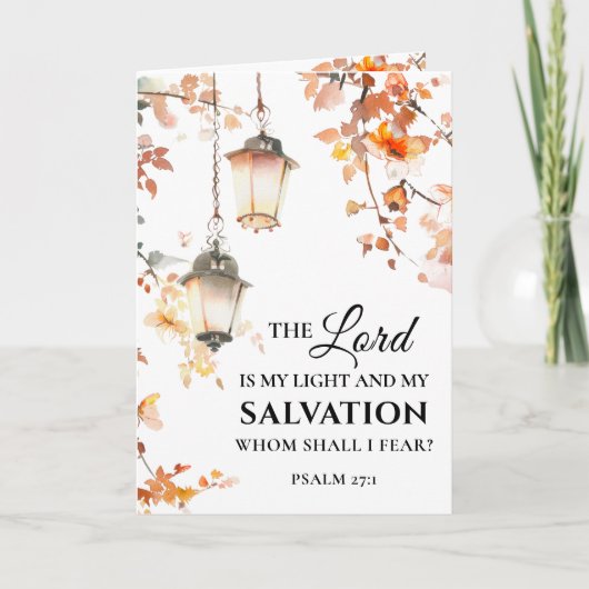 詩篇27:1主は私の光と救いの聖書である カード (正面)