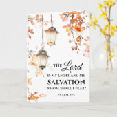 詩篇27:1主は私の光と救いの聖書である カード (黄色い花)