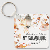 詩篇27:1主は私の光と救いの聖書である キーホルダー (正面)