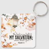 詩篇27:1主は私の光と救いの聖書である キーホルダー (裏面)