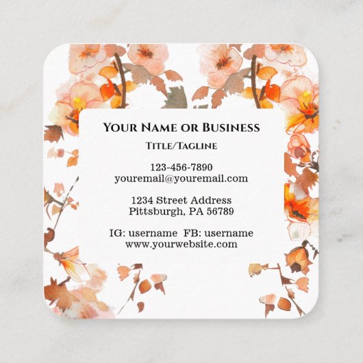 詩篇27:1主は私の光と救いの聖書である スクエア名刺 (裏面)