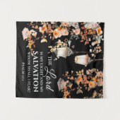 詩篇27:1主は私の光と救いの聖書である タペストリー (正面(横))