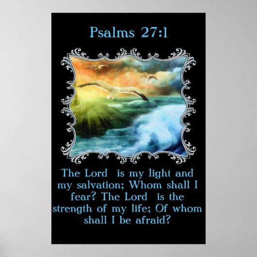 詩篇27:1主は私の光と私の救いである ポスター (正面)