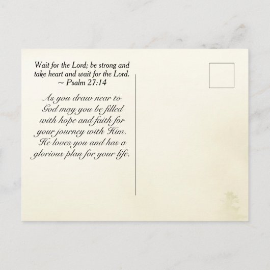 詩篇27:1主は私の光と私の救いである。 ポストカード (裏面)