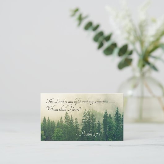 詩篇27:1主は私の光と私の救いである。 名刺 (スタンド正面)