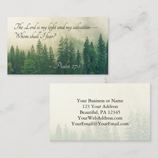 詩篇27:1主は私の光と私の救いである。 名刺 (正面/裏面)