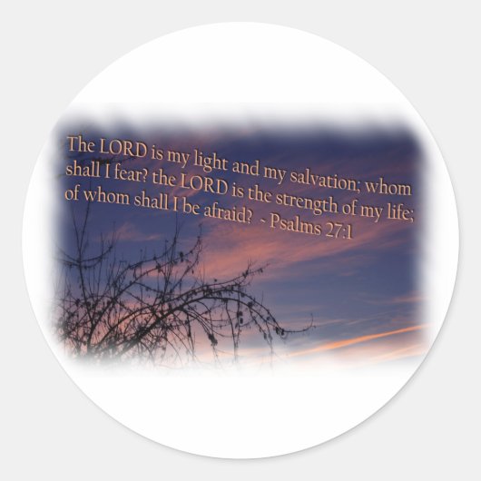 詩篇27:1夜明け白縁ど声 ラウンドシール (正面)