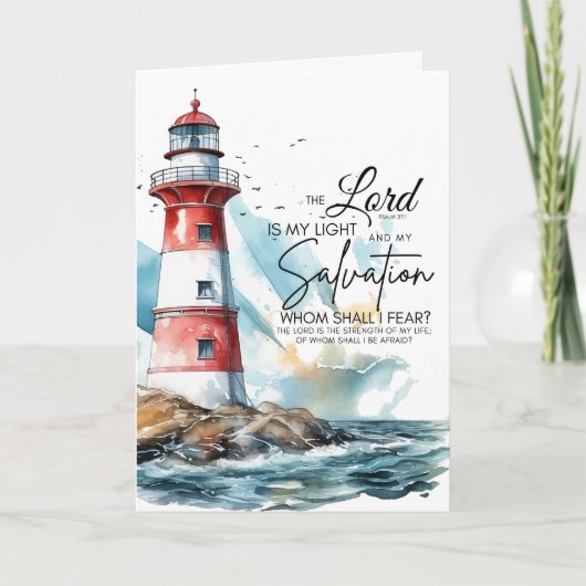 詩篇27:1聖書LORDは私の光と救いである カード (正面)