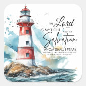 詩篇27:1聖書LORDは私の光と救いである スクエアシール (正面)