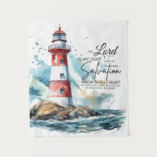 詩篇27:1聖書LORDは私の光と救いである タペストリー (正面)