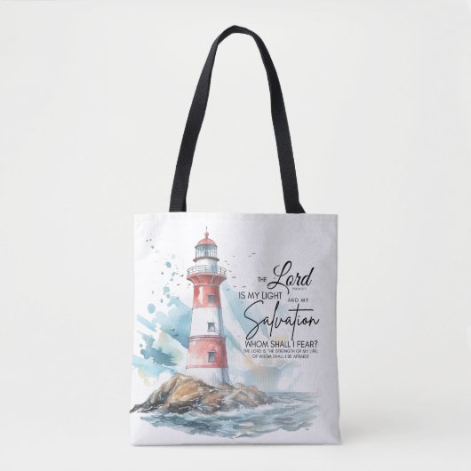 詩篇27:1聖書LORDは私の光と救いである トートバッグ (正面)