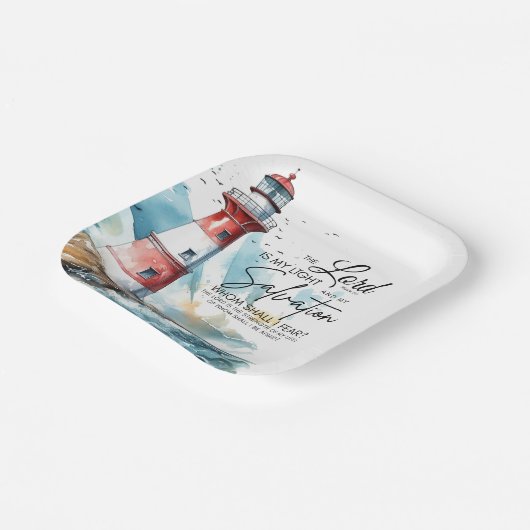 詩篇27:1聖書LORDは私の光と救いである ペーパープレート (傾斜あり)