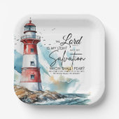 詩篇27:1聖書LORDは私の光と救いである ペーパープレート (正面)