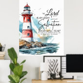 詩篇27:1聖書LORDは私の光と救いである ポスター (ホームオフィス)