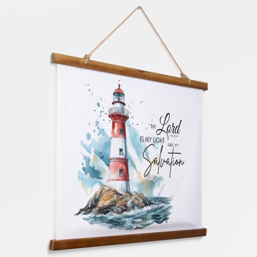 詩篇27:1聖書LORDは私の光と救いである 吊り下げ型タペストリー (傾斜あり)