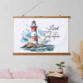 詩篇27:1聖書LORDは私の光と救いである 吊り下げ型タペストリー (寝室)