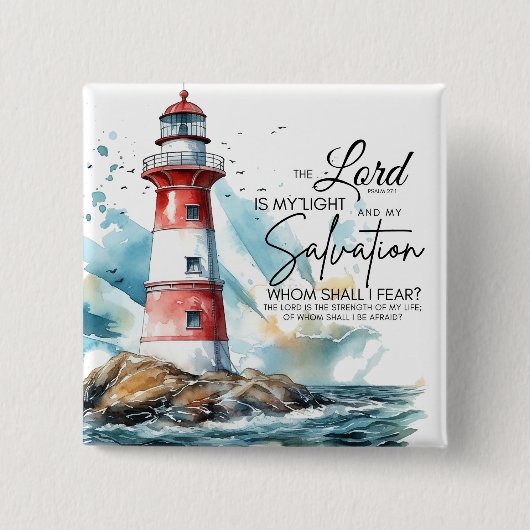 詩篇27:1聖書LORDは私の光と救いである 缶バッジ (正面)