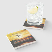 詩篇27:13-14の善を見る ストーンコースター (横)