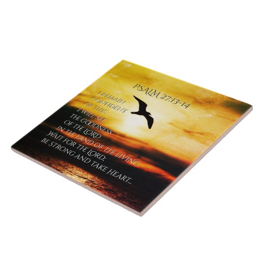 詩篇27:13-14の善を見る タイル (側面)