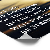 詩篇27:13-14の善を見る ポスター (角)