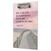 詩篇27:14主なる聖書の聖句の海を待つ クリップボード (左)