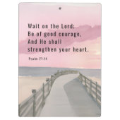 詩篇27:14主なる聖書の聖句の海を待つ クリップボード (裏面)