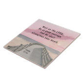 詩篇27:14主なる聖書の聖句の海を待つ タイル (側面)