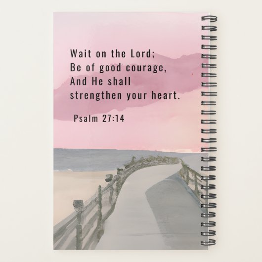 詩篇27:14主なる聖書の聖句の海を待つ プランナー手帳 (裏面)