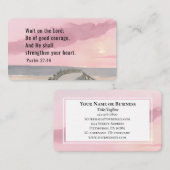 詩篇27:14主なる聖書の聖句の海を待つ 名刺 (正面/裏面)