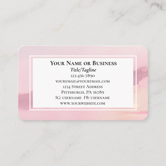 詩篇27:14主なる聖書の聖句の海を待つ 名刺 (裏面)