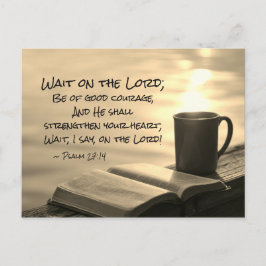 詩篇27:14主を待つ、聖書の聖句 ポストカード