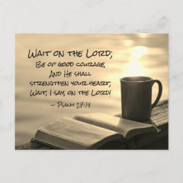 詩篇27:14主を待つ、聖書の聖句 ポストカード