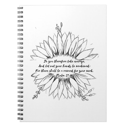 詩篇27:14聖書の聖句ノート ノートブック (正面)