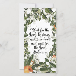 詩篇27:14、水彩聖書の聖句ブックマーク