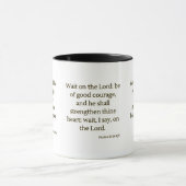 詩篇27:14 KJVバイブル聖なる書物、 経典2トーン マグカップ (中央)