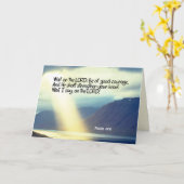 詩篇27:14 Wait on the LORD Bible Verse海 カード (黄色い花)