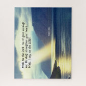 詩篇27:14 Wait on the LORD Bible Verse海 ジグソーパズル (縦)
