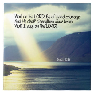 詩篇27:14 Wait on the LORD Bible Verse海 タイル