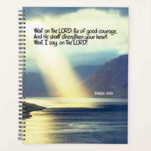 詩篇27:14 Wait on the LORD Bible Verse海 プランナー手帳